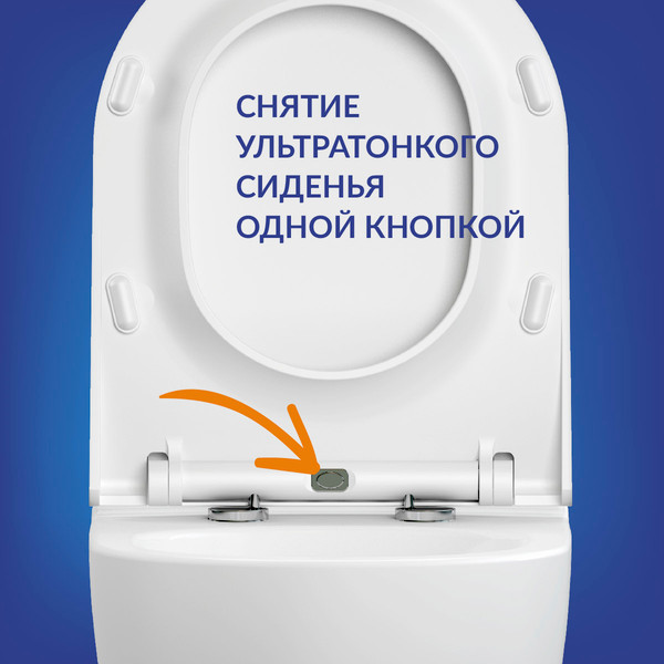 Изображение товара Унитаз подвесной с инсталляцией Cersanit Brasko Smart DPL EO Slim + Aqua 50 Prime P / 69319 (с кнопкой Accento Circle хром глянцевый)