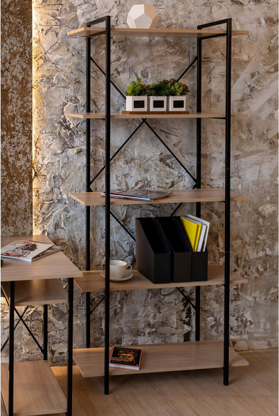 Изображение товара Стеллаж Brabix Smart SH-004 / 641943 (ясень шимо светлый/черный)