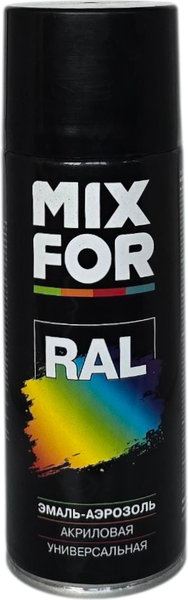 Изображение товара Эмаль Mixfor Акриловая универсальная (520мл, RAL 9005 черный янтарь глянцевый)