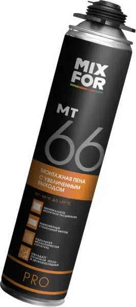 Изображение товара Пена монтажная Mixfor Foam Pro МТ66 от -10+30 С (850мл)
