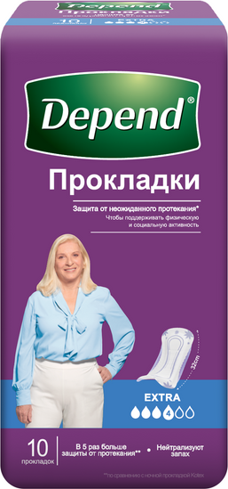 Изображение товара Прокладки урологические Depend Extra (10шт)