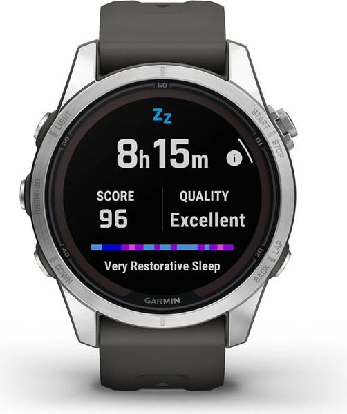 Изображение товара Умные часы Garmin Fenix 7S Pro Solar 42mm / 010-02776-01 (серебро/графит)