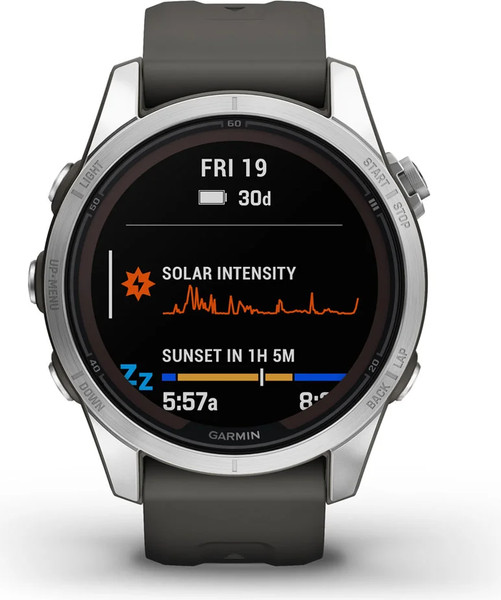 Изображение товара Умные часы Garmin Fenix 7S Pro Solar 42mm / 010-02776-01 (серебро/графит)