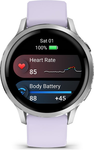 Изображение товара Умные часы Garmin Venu 4 41mm / 010-03013-01 (серебристый/сиреневый)