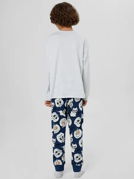 Изображение товара Пижама детская Mark Formelle 563333 (р.116-60-54, серый меланж 4306-А/привидения на синем)