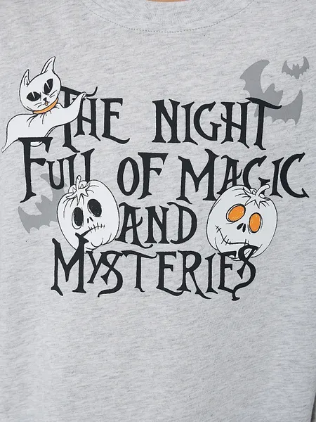 Изображение товара Пижама детская Mark Formelle 563333 (р.116-60-54, серый меланж 4306-А/привидения на синем)