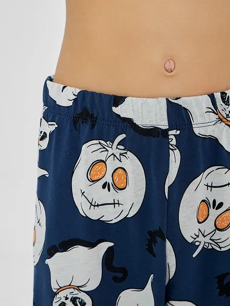 Изображение товара Пижама детская Mark Formelle 563333 (р.134-68-60, серый меланж 4306-А/привидения на синем)