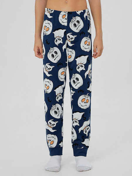 Изображение товара Пижама детская Mark Formelle 563333 (р.134-68-60, серый меланж 4306-А/привидения на синем)