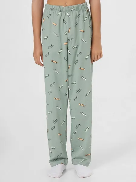 Изображение товара Пижама детская Mark Formelle 563334 (р.122-60-54, зеленый лед/скейты на зеленом)