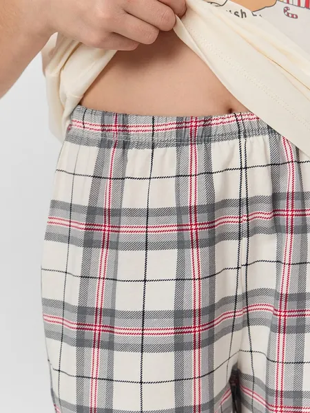 Изображение товара Пижама детская Mark Formelle 567727 (р.110-56, молочный/клетка на молочном)