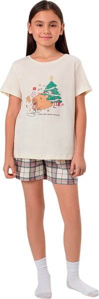 Изображение товара Пижама детская Mark Formelle 567727 (р.110-56, молочный/клетка на молочном)