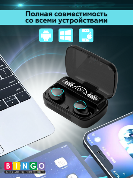 Изображение товара Беспроводные наушники Bingo M10 (черный)