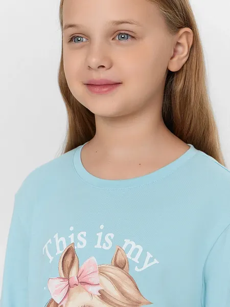 Изображение товара Пижама детская Mark Formelle 567740 (р.152-76, голубой/милые коники на голубом)