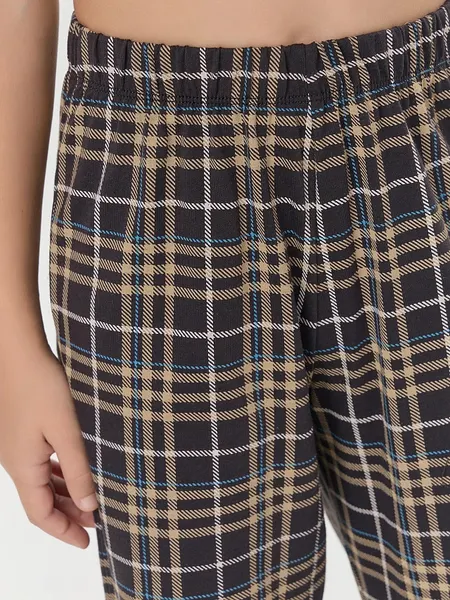 Изображение товара Штаны пижамные детские Mark Formelle 583001 (р.134-68-60, обсидиановая клетка)