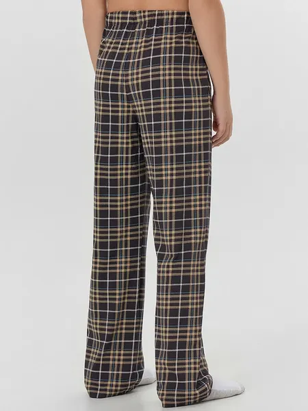 Изображение товара Штаны пижамные детские Mark Formelle 583001 (р.134-68-60, обсидиановая клетка)