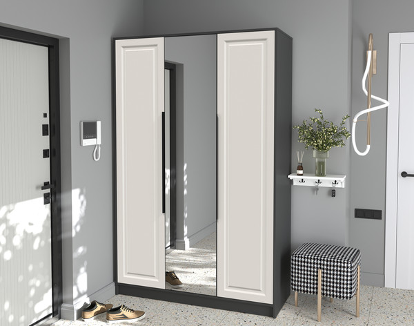 Изображение товара Шкаф Интерлиния  Концепт КТ-Ш3з Деко (антрацит/кашемир)