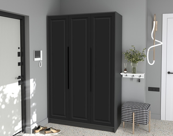 Изображение товара Шкаф Интерлиния Концепт КТ-Ш3 Деко (антрацит/черный)