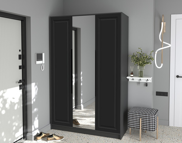 Изображение товара Шкаф Интерлиния Концепт КТ-Ш3з Деко (антрацит/черный)