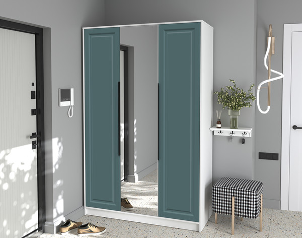 Изображение товара Шкаф Интерлиния Концепт КТ-Ш3з Деко ( белый платинум/верде)