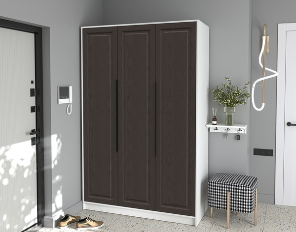 Изображение товара Шкаф Интерлиния Концепт КТ-Ш3 Деко (белый платинум/дуб английский)