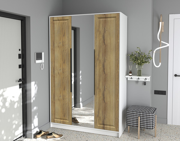 Изображение товара Шкаф Интерлиния Концепт КТ-Ш3з Деко (белый платинум/дуб вотан)