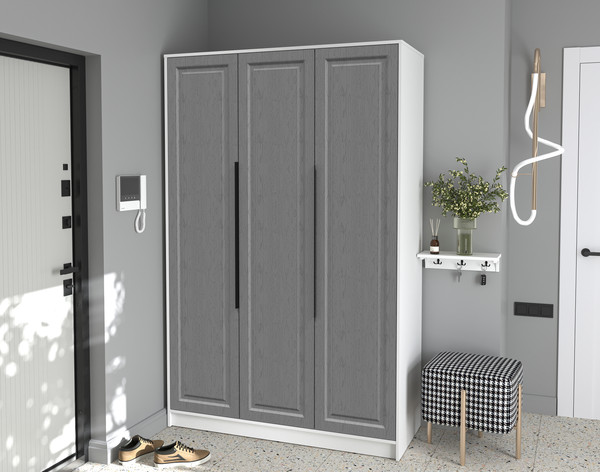 Изображение товара Шкаф Интерлиния  Концепт КТ-Ш3 Деко (белый платинум/дуб серый)