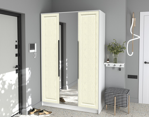 Изображение товара Шкаф Интерлиния  Концепт КТ-Ш3з Деко (белый платинум/дуб снежный)