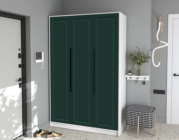 Изображение товара Шкаф Интерлиния Концепт КТ-Ш3 Деко (белый платинум/изумруд)