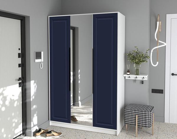 Изображение товара Шкаф Интерлиния Концепт КТ-Ш3з Деко (белый платинум/индиго)