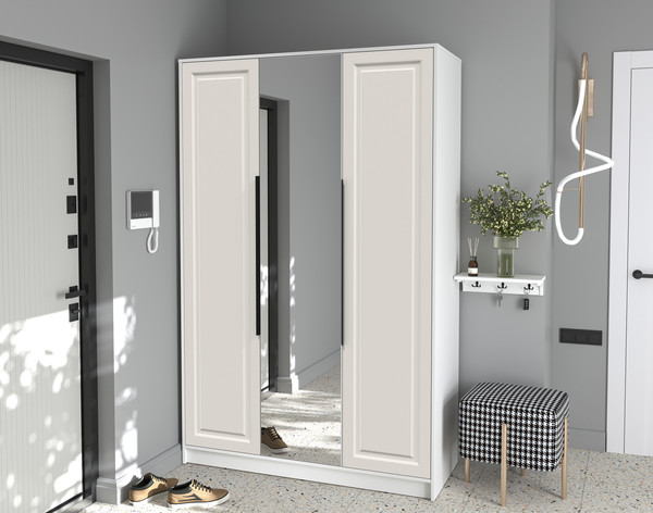 Изображение товара Шкаф Интерлиния Концепт КТ-Ш3з Деко (белый платинум/кашемир)