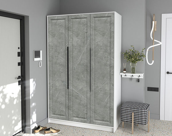 Изображение товара Шкаф Интерлиния Концепт КТ-Ш3 Деко (белый платинум/керамика)