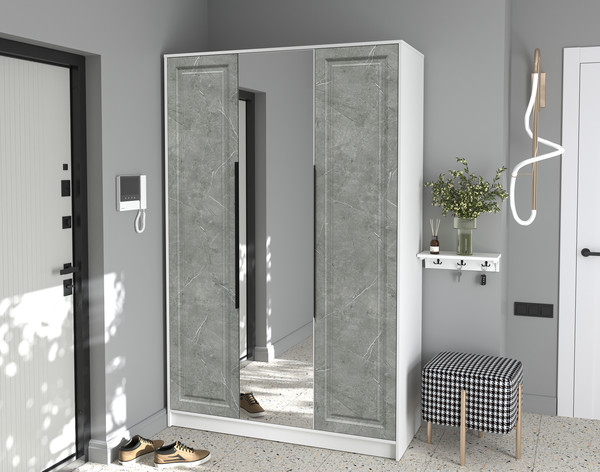 Изображение товара Шкаф Интерлиния Концепт КТ-Ш3з Деко (белый платинум/керамика)