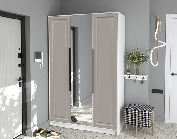 Изображение товара Шкаф Интерлиния Концепт КТ-Ш3з Деко (белый платинум/луна)