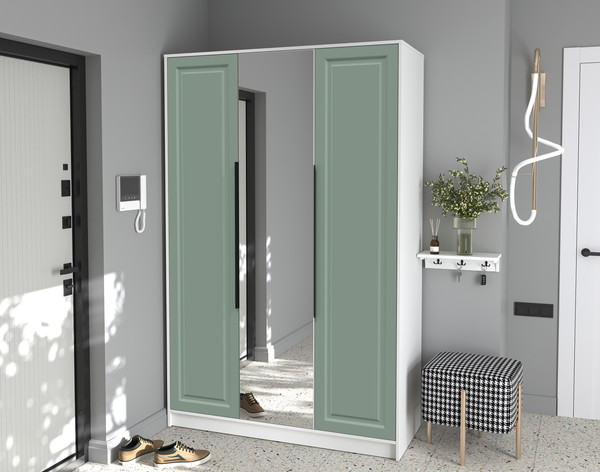 Изображение товара Шкаф Интерлиния Концепт КТ-Ш3з Деко (белый платинум/мята)