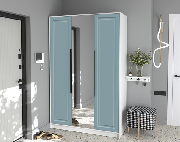 Изображение товара Шкаф Интерлиния  Концепт КТ-Ш3з Деко (белый платинум/океан)