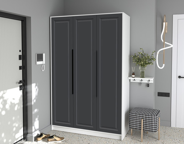 Изображение товара Шкаф Интерлиния  Концепт КТ-Ш3 Деко (белый платинум/пепел)