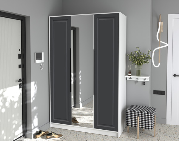 Изображение товара Шкаф Интерлиния Концепт КТ-Ш3з Деко (белый платинум/пепел)