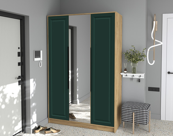 Изображение товара Шкаф Интерлиния  Концепт КТ-Ш3з Деко (дуб золотой/изумруд)