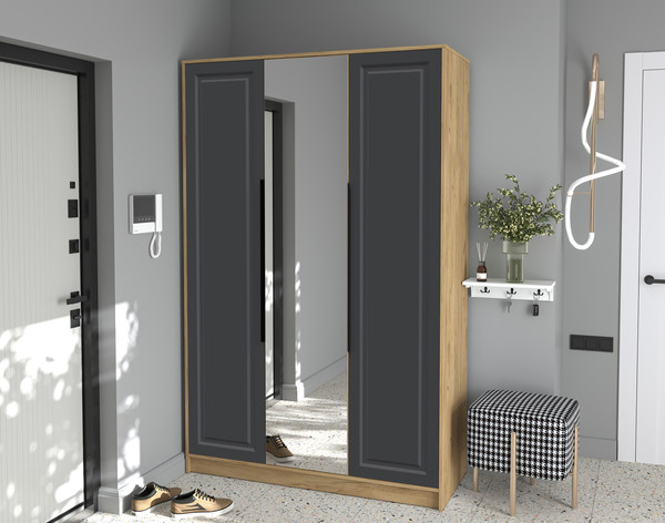 Изображение товара Шкаф Интерлиния Концепт КТ-Ш3з Деко (дуб золотой/пепел)