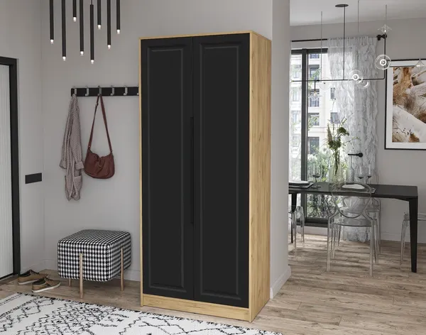 Изображение товара Шкаф Interline  Концепт КТ-Ш2 Деко  (дуб золотой/черный)