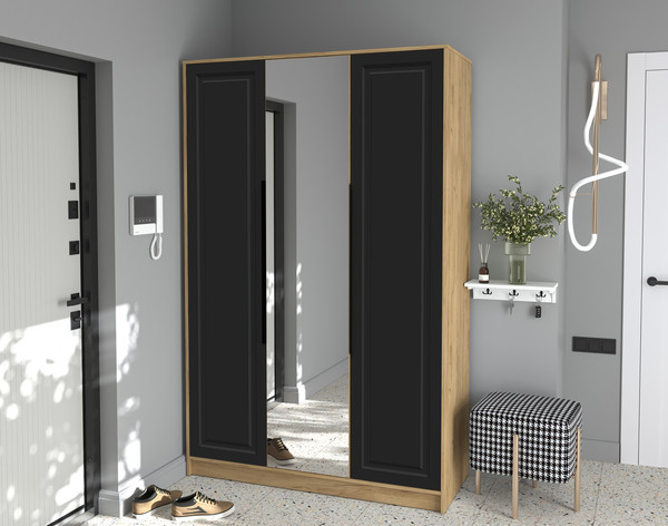 Изображение товара Шкаф Интерлиния  Концепт КТ-Ш3з Деко (дуб золотой/черный)