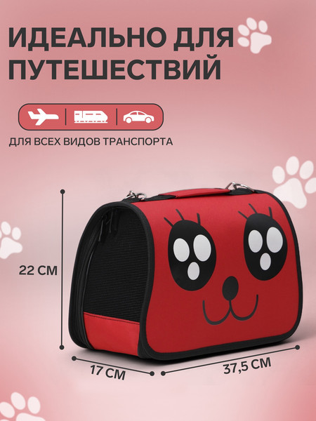 Изображение товара Сумка для животных Sima-Land Веселый жук / 4777611 (р.S, красный)