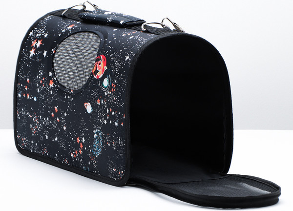 Изображение товара Сумка для животных Sima-Land Звездное небо / 10093125 (р.S, черный)