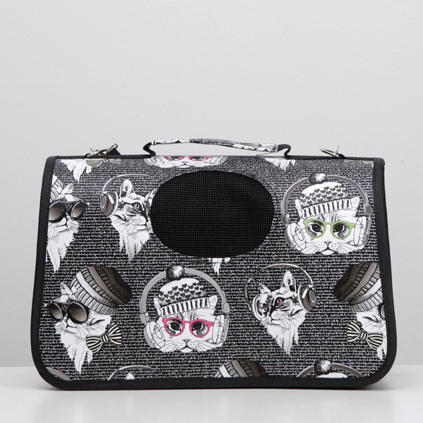 Изображение товара Сумка для животных Sima-Land Зимние коты / 4777613 (р.S)