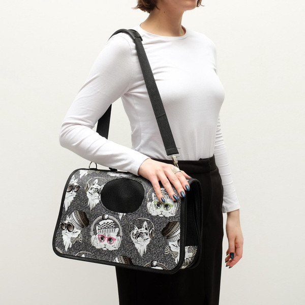 Изображение товара Сумка для животных Sima-Land Зимние коты / 4777613 (р.S)