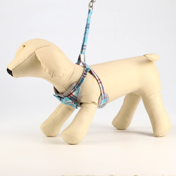 Изображение товара Шлея с поводком Sima-Land 7149021 (серый/голубой)