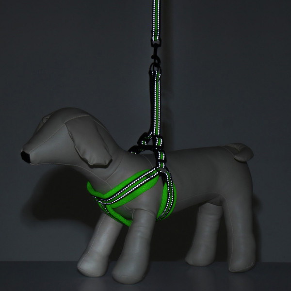 Изображение товара Шлея с поводком Sima-Land Светоотражающий / 7149049 (желтый)