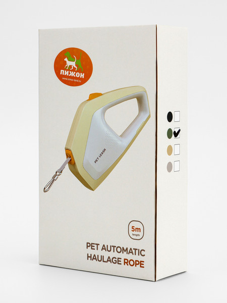 Изображение товара Поводок-рулетка Sima-Land 10895316 (3м, белый/зеленый)