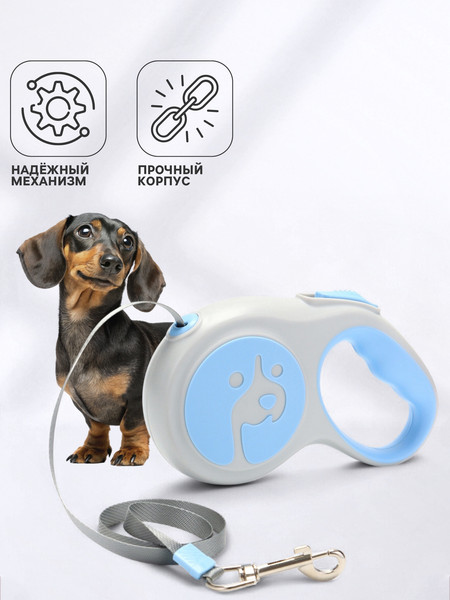 Изображение товара Поводок-рулетка Sima-Land 10895292 (5м, голубой)