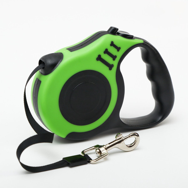 Изображение товара Поводок-рулетка Sima-Land Зарница / 7149044 (5м, черный/зеленый)